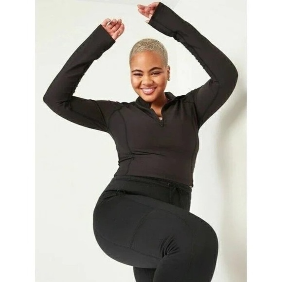 (3) ON PowerSoft Crop Quarter-Zip Mock Turtleneck Long Sleeve Top Bundle - Picture 2 of 9